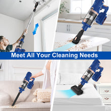 Load image into Gallery viewer, UMLo V111 Cordless Vacuum Cleaner with 265W Motor 25Kpa Powerful Suction, 4000mAh Rechargeable Battery, Up to 60min Runtime, 8 in 1 LED Dispaly, for Pet Hair Carpet Hard Floor, Blue
